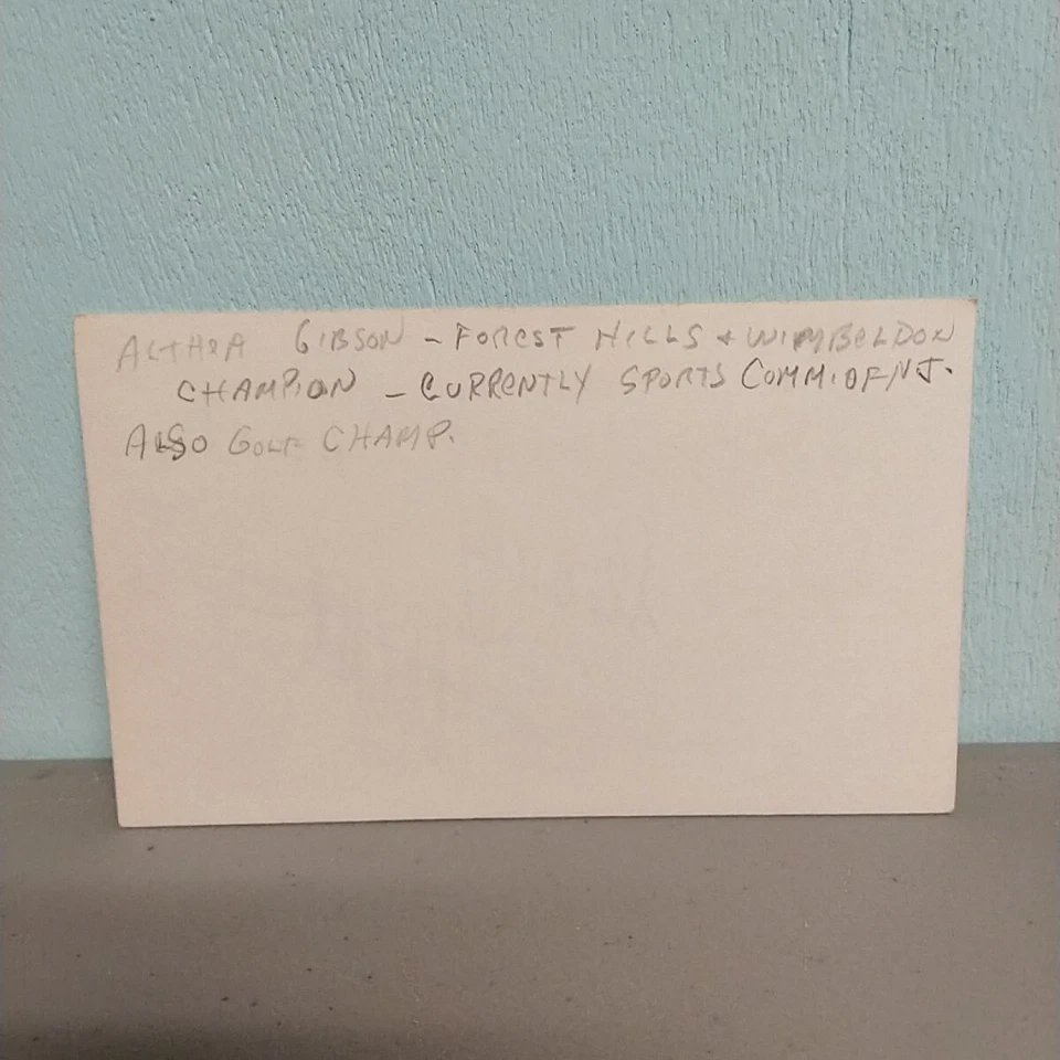 Althea Gibson Signed Index Card HOF Female Pro Tennis Player (DECEASED) - Image 2 of 2