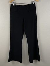 Cache Womens 4 Black Sailor Button Front Wide Leg Pant