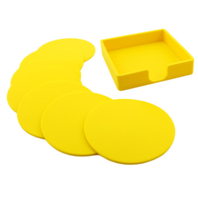 7 Stück Heiß und Kalt Getränk Gummi Silikon Untersetzer Bar Tisch Tischset, Gelb
