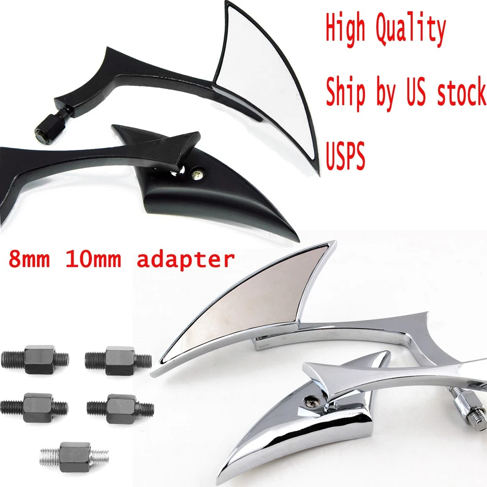 Mini espejos retrovisores de hoja de lanza para motocicleta Harley Davidson Sportster Dyna Softail Foto 2 de 2