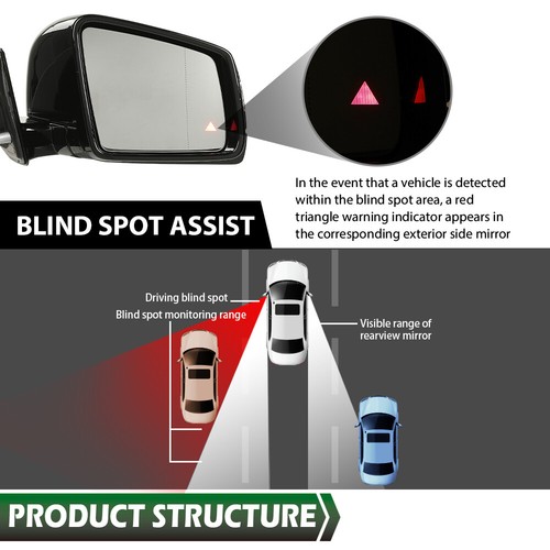 Fit For 05-11 Mercedes Benz W164 X164 ML GL Blind Spot Side View Mirror Assembly - Picture 9 of 13