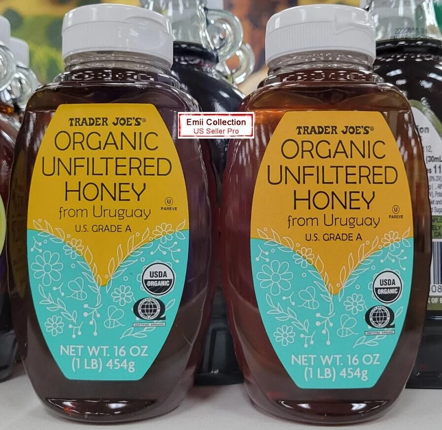 Trader Joe s Organic Unfiltered Grade A Honey 16oz 454g 2 Bottles