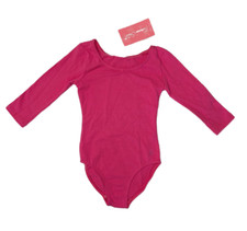 Capezio Future Star Girl's Dark Pink Longsleeve Leotard, XSmall or Med