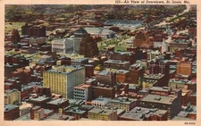 St. Louis Missouri MO, Air View of Downtown Railway Exchange Vintage Postcard