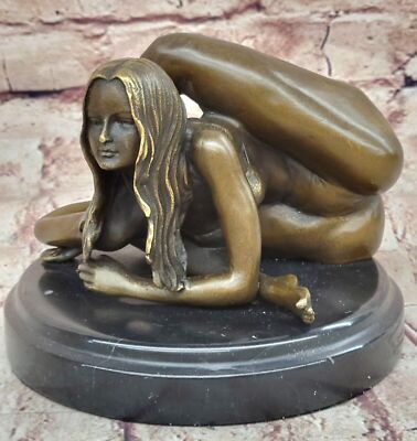Hand Made Abstract Modern Art Yoga Exercise By Patoue Bronze Sculpture Artwork