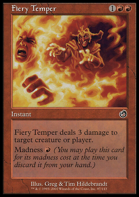Magic the Gathering MTG Fiery Temper (97) Torment   LP