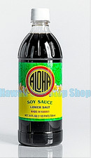 Aloha Shoyu 24 oz bottle Hawaiian Soy Sauce LOWER SALT LOWER SODIUM