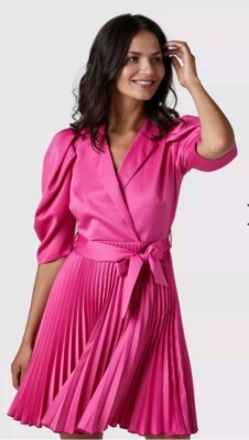 open lace back dress Tulip Blush Pink Pleated High-Neck Midi Dress  Club L London