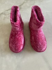 New Ugg VELVET RASPBERRY PINK ANKLE BOOTS BOOTIES girls size 4