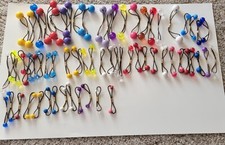 Vtg Twin Bead Ponytail Holders 65 Piece Lot 3 Sizes