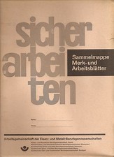 Alte Sammelmappe aus 1978: sicher arbeiten - Merk- und Arbeitsbl&auml;tter