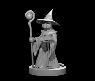 Small Were Tiger Cat Wizard Adventurer NPC 28mm Scale DND D&D Tabletop Mini