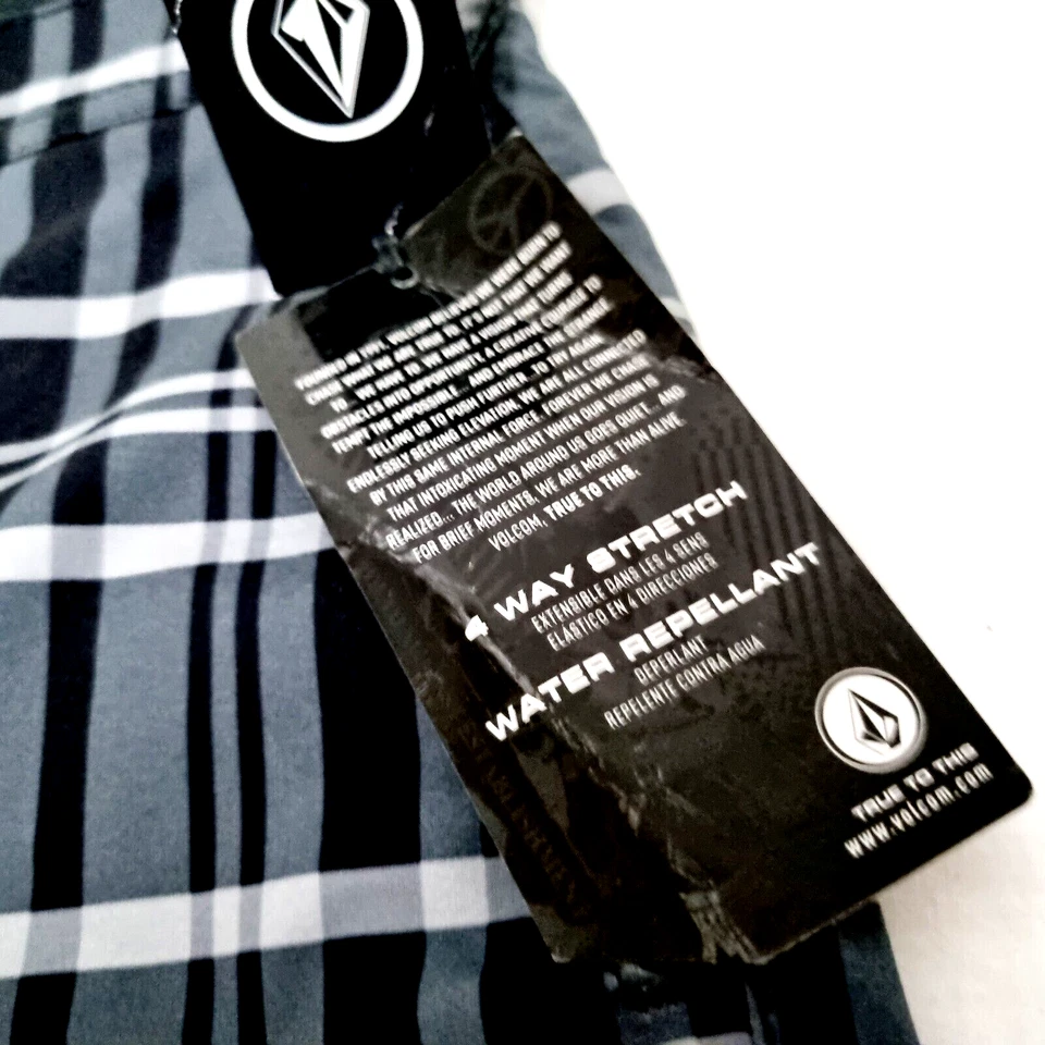 Volcom Shorts Static DL Surf N Turf Grey Black Grey White Striped Men Size 28 - Image 4 of 4