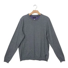 Ted Baker London Sweater Mens 6/L Gray Long Sleeve Crew Neck Pullover Golf