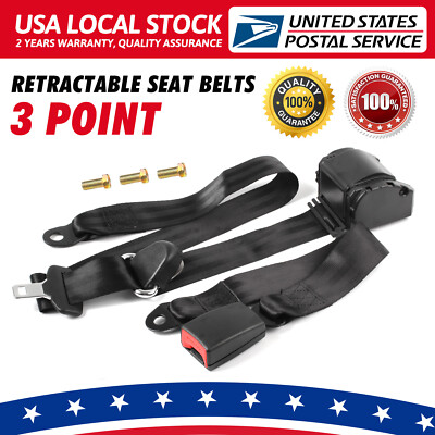Three Point Lap 3 Point Retractable Car Safety Seat Belt Lap & Diagonal Belt Adjustable ...