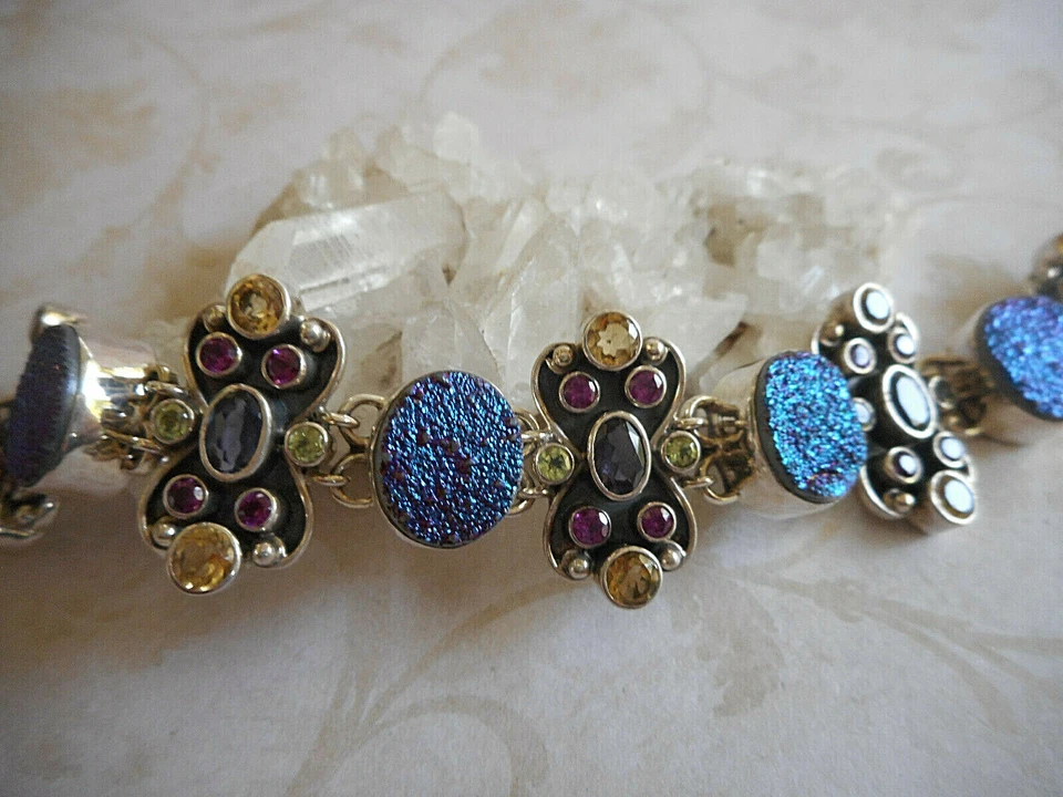 Brazalete Nicky Butler plata esterlina druzy citrino amatista turmalina 62NB2 Foto 3 de 4