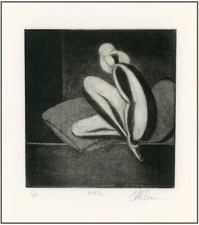 SMART WISE WOMAN wearing Lovely HAT; Modernist Art Deco-Style MEZZOTINT signed