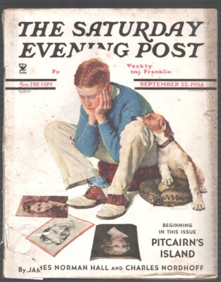 ロックウェルSaturday Evening Post 1934年 Saturday Evening Post-9/22/1934-Norman Rockwell Cover-Pulp fiction