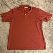 Men's Tommy Bahama Swordfish Logo Short Sleeve Polo Shirt Orange Size Large L