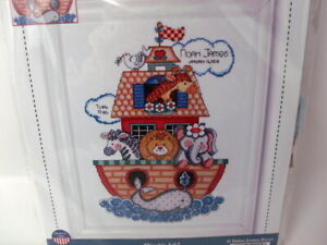 Noah's Ark Card 3D Counted Cross Stitch Kit Occasion Birthday Birth Sampler 