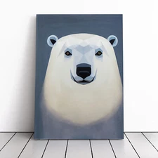 Face Of A Polar Bear Canvas Wall Art Print Framed Picture Home Decor Living Room