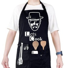 Funny Cooking Chef Apron for Men with Pockets BBQ Kitchen Work Aprons Birthda...