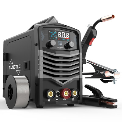 140A Flux Core MIG Welder, 110V Gasless Flux Core MIG/Stick/Lift TIG Welder