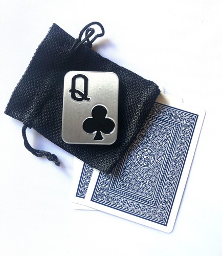 Queen Of Clubs Poker Card Guard Protector, With Storage Bag - Bild 1 von 2