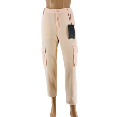 Levi's Premium Damen Leichte Scallop Pink Lockere Cargo-Hosen W24 L26