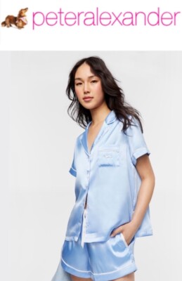 Peter Alexander Ladies PJ Pyjamas Satin Shortie Set (XS) New