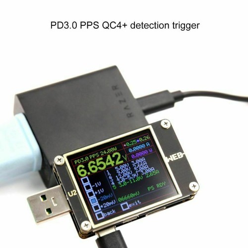WEB-U2 USB Current / Voltage Meter QC4+ PD3.0 2.0 PPS Fast Charge Protocol Test - Afbeelding 8 van 12