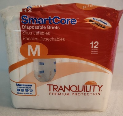 Tranquility SmartCore Disposable Briefs-Size Medium (12 Pack)  