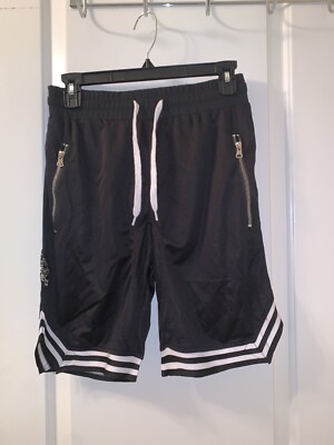  Baodinong Shorts Slim Fit Pockets Mens Size Large Activewear Black/White 