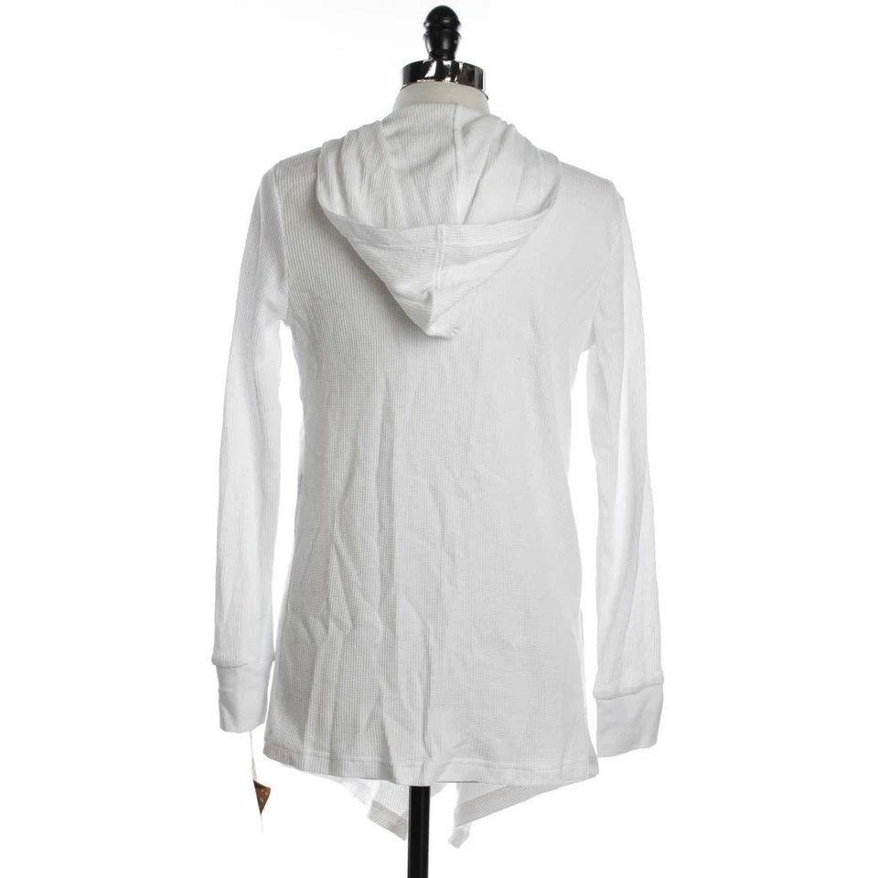 SERENA WILLIAMS Mujer S Cárdigan Top Frente Abierto Elegante Blanco Manga Larga Camisa Foto 3 de 3