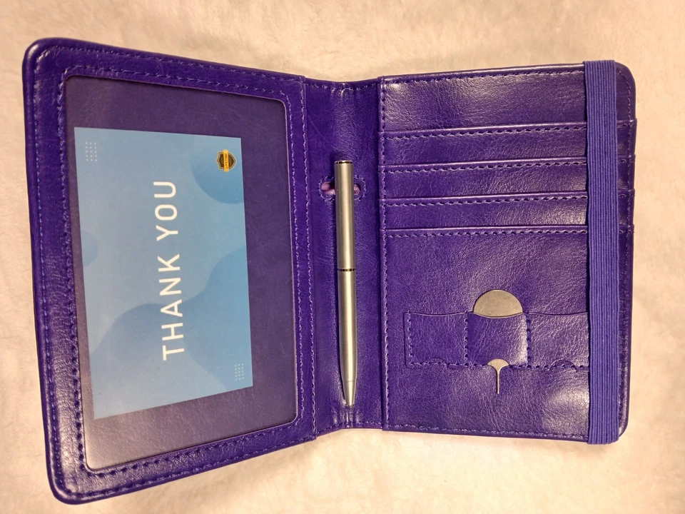 Portapasaporte Wotec Bloqueo RFID, Billetera Pasaporte EE. UU. Púrpura Foto 2 de 4