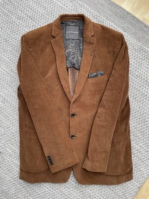 Finshley & Harding Black cord blazer ca. L/XL no tags Farbe cognac