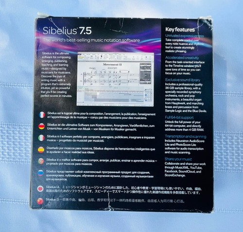 Software di notazione musicale Sibelius 7.5 aggiornamento Sibelius da 7 a 7.5 (confezione da 4 dischi) - Foto 4 di 8