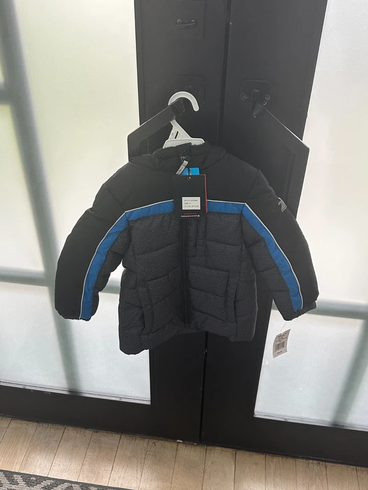 ZeroXposur Boys 4T Puffer Jacket Dark Heather Blue Hooded Winter Coat NWT - Image 4 of 4