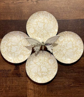 NEW! William Morris & Co ''COMPTON'' Appetizer Salad Plates 6.5'' Set of 4 - CHIC!