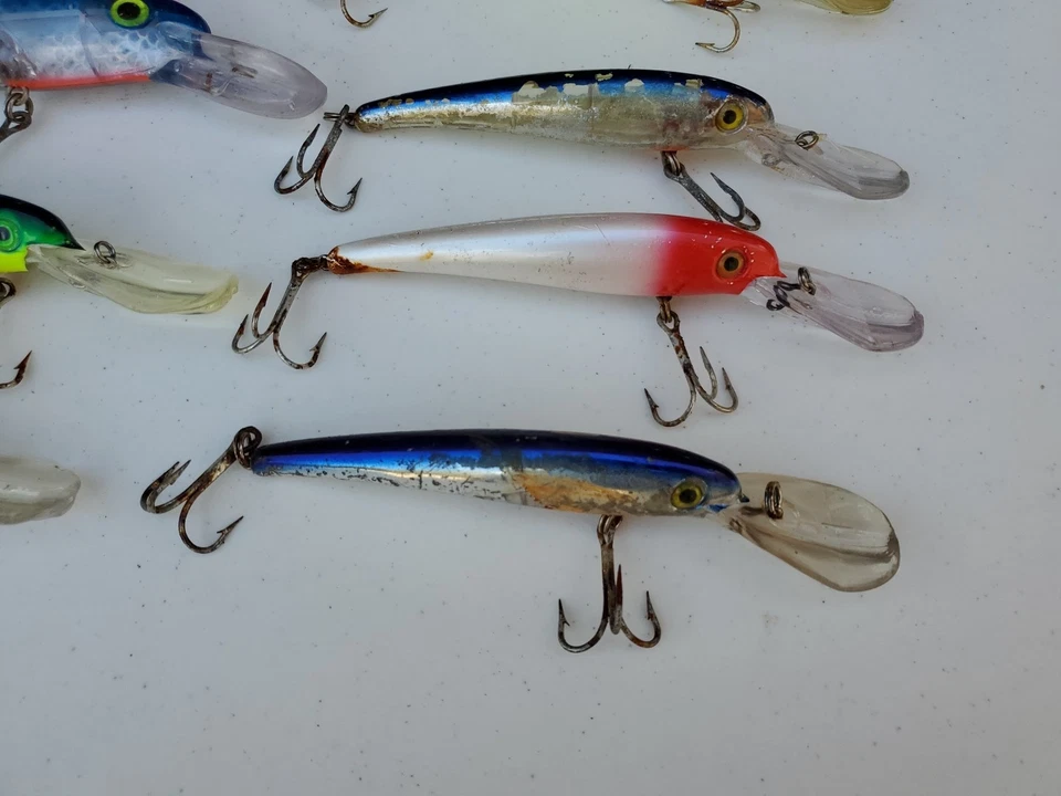 Lot of 8 Mann’s Mag Stretch 8+ Deep Diving 11” S 25+ Crankbaits   USED 5E - Image 2 of 4