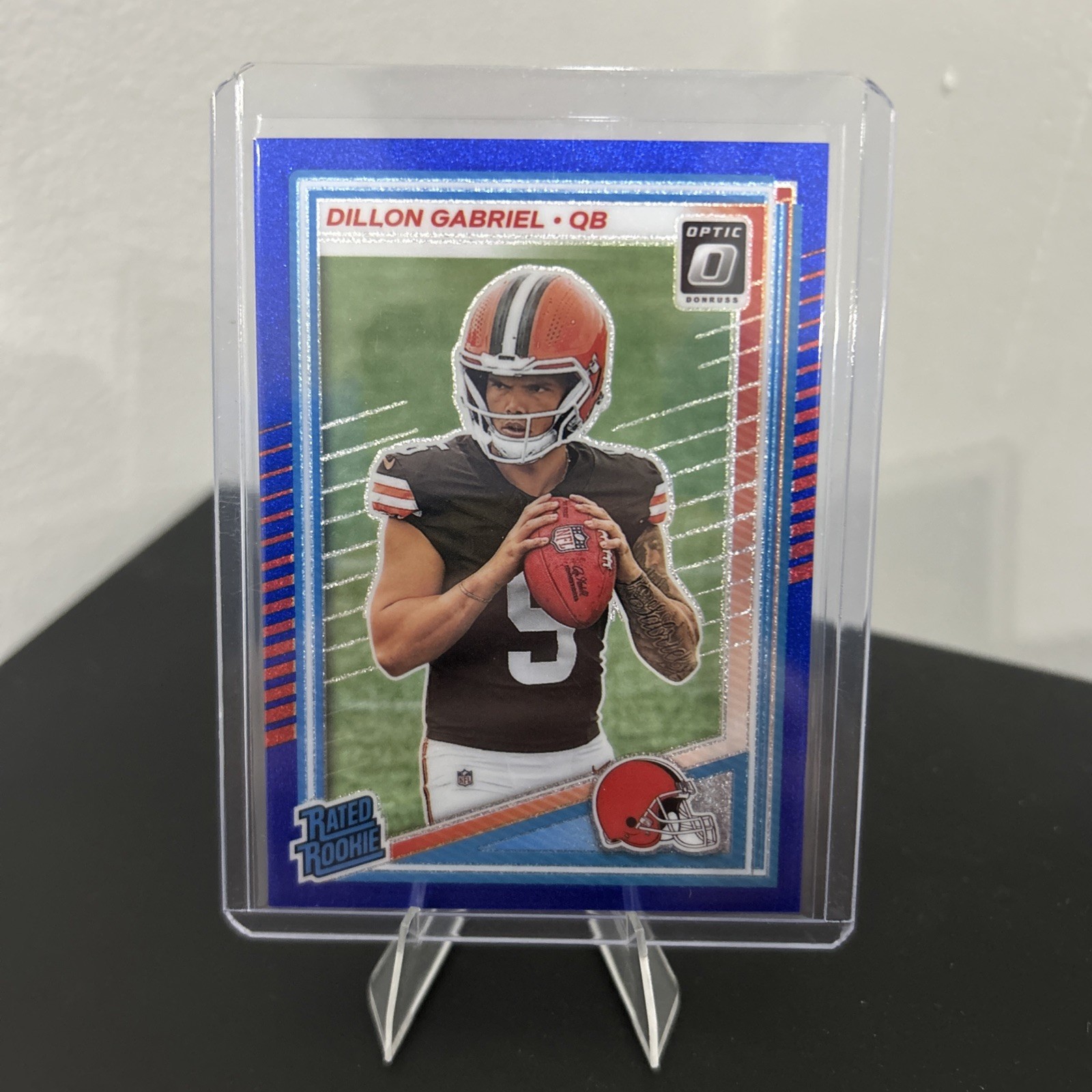 2025 Donruss Optic - Dillon Gabriel Rated Rookie #263 Blue Glitter Prizm SSP