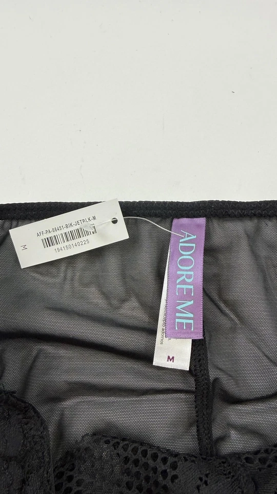 Adore Me Panties Womens Medium Black Bikini Lace Mesh Underwear AFF-PA-08451 - Image 2 of 4