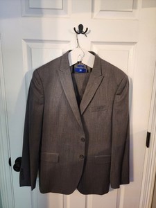 Egara Mens XL Gray Suit Slim Fit Two Button 3 Piece Set