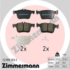 ZIMMERMANN Bremsbelagsatz Scheibenbremse 22388.160.2 für VW ROC A11 D11 TSI TDI