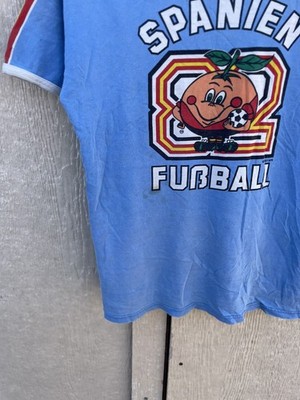 Vintage España 82 World Cup Shirt Size M Blue Soccer Naranjito