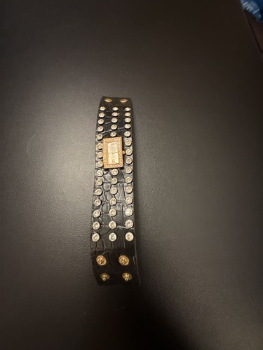 La Mer Collections Women's Rhinestone Studded Cuff Watch