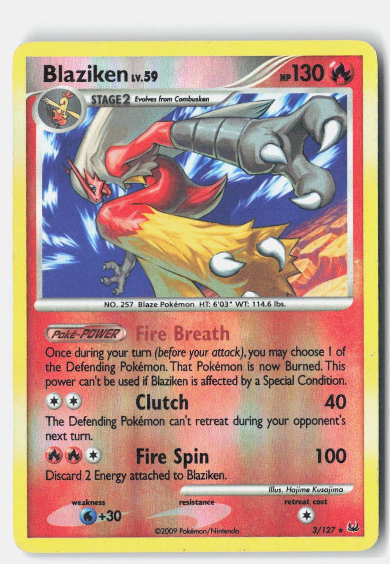 Pokemon tcg Platinum Blaziken Lightly played