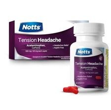 NOTTS Tension Headache Relief Caplets 100 Count Pain  Stress Support