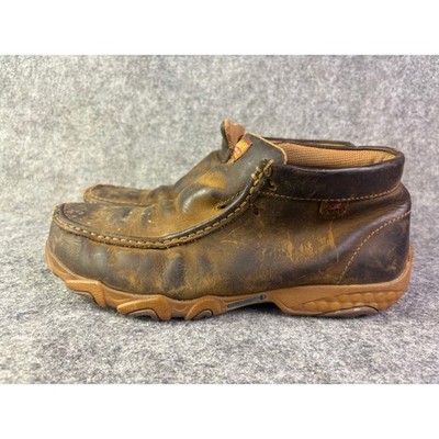 Twisted X Work Driving Mocs Mens Size 8 Brown Leather CellStretch Boots