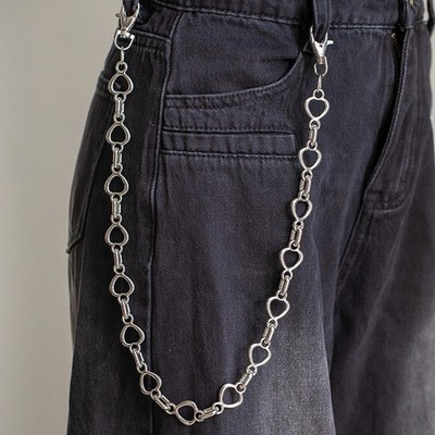 Heart Link Wallet Chain for Men Women Punk Belts Waist Chain